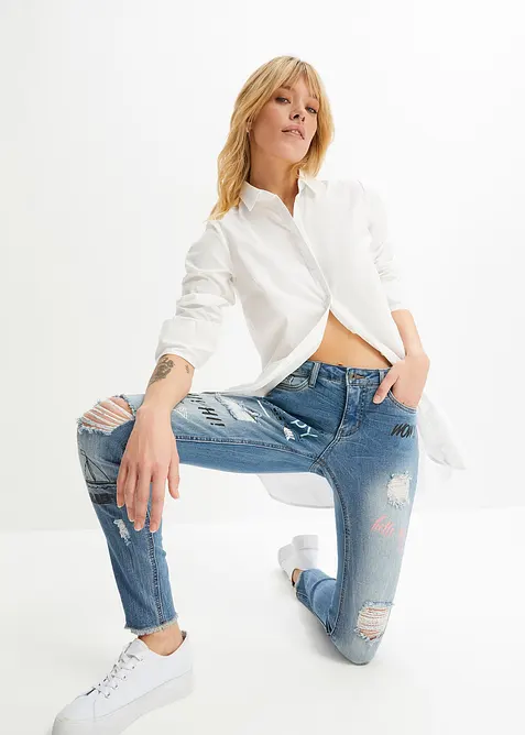 Jeans skinny, vita media, bonprix
