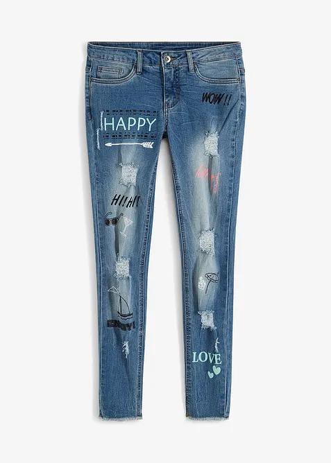 Jeans skinny, vita media, bonprix