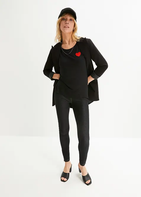 Maglia con fondo asimmetrico in misto viscosa fluente, bonprix