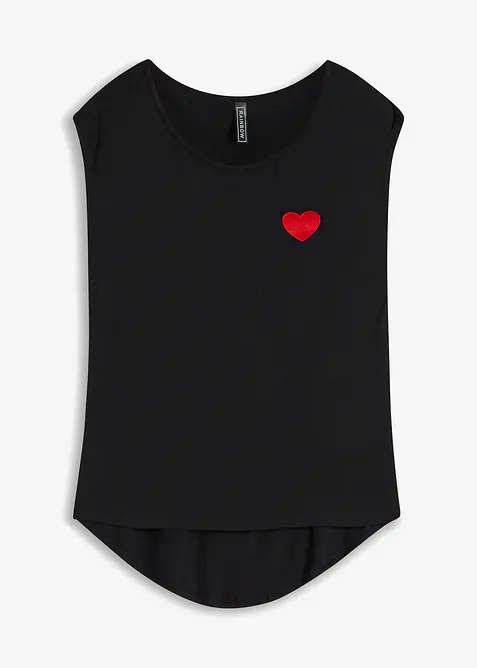 Maglia con fondo asimmetrico in misto viscosa fluente, bonprix