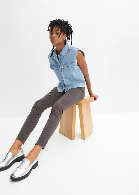 Pantaloni in twill di misto cotone elasticizzato, bonprix