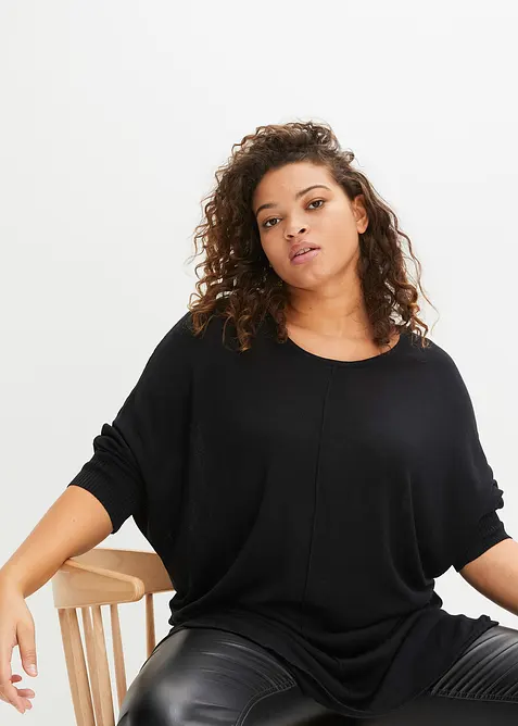 Maglione in filato fine con maniche a 3/4, bonprix