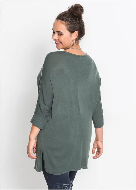 Maglione in filato fine con maniche a 3/4, bonprix