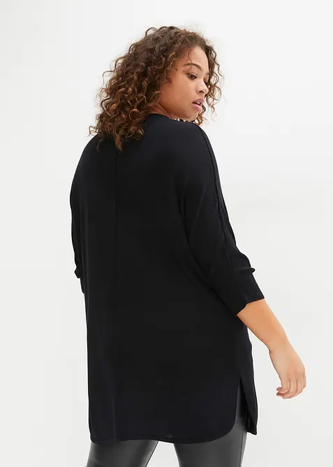 Maglione in filato fine con maniche a 3/4, bonprix