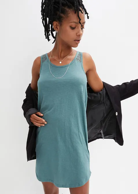 Abito in maglina di cotone con pizzo, bonprix