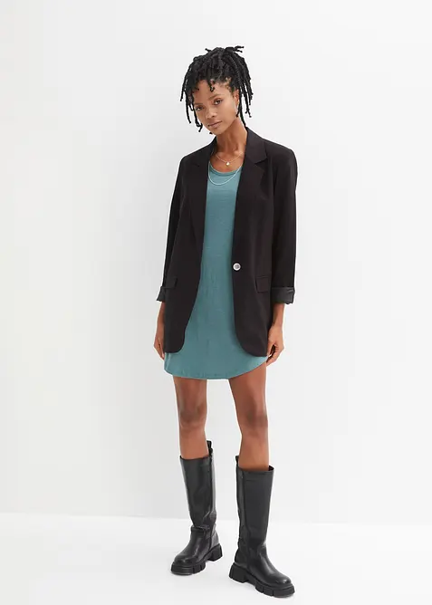 Abito in maglina di cotone con pizzo, bonprix