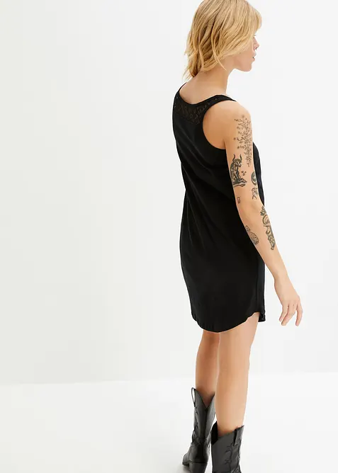 Abito in maglina di cotone con pizzo, bonprix