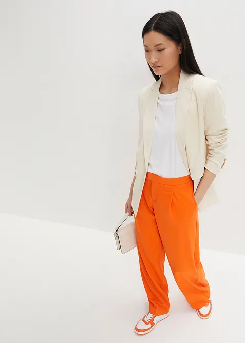 Pantaloni con pinces comodi in vita, bonprix