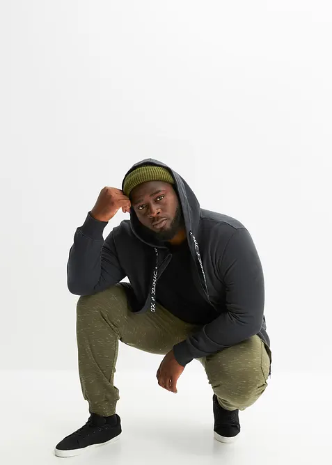 Felpa con zip e cappuccio in puro cotone biologico, bonprix