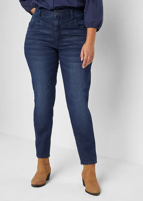 Jeans skinny cropped, vita alta, bonprix