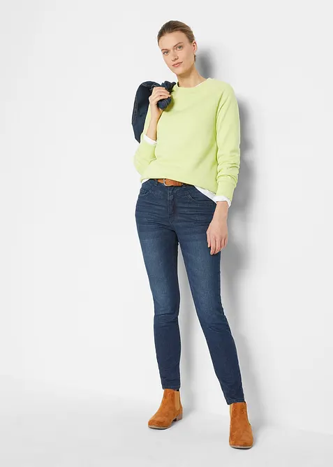 Jeans skinny cropped, vita alta, bonprix