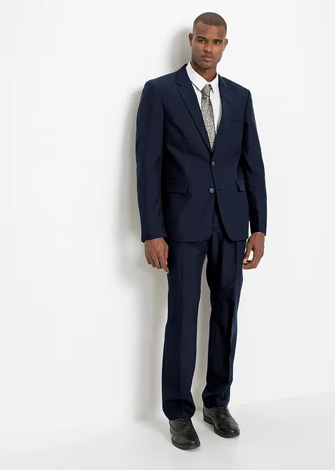 Completo (4 pezzi) giacca, pantaloni, camicia, cravatta, regular fit, bonprix