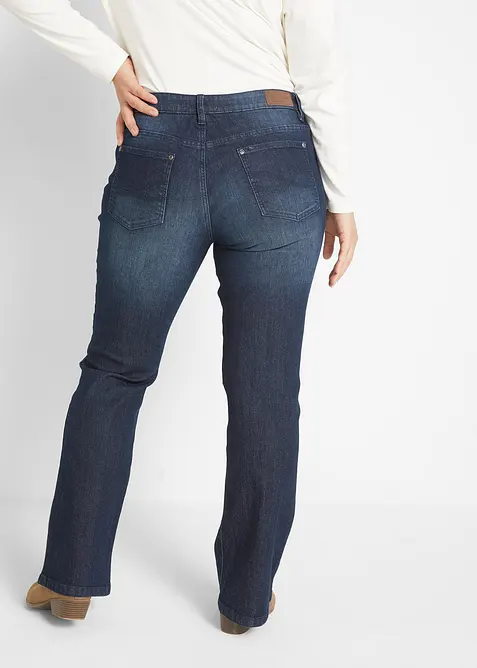 Jeans bootcut elasticizzati, vita media, bonprix