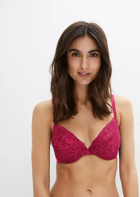 Reggiseno push-up con pizzo fine (pacco da 3), bonprix