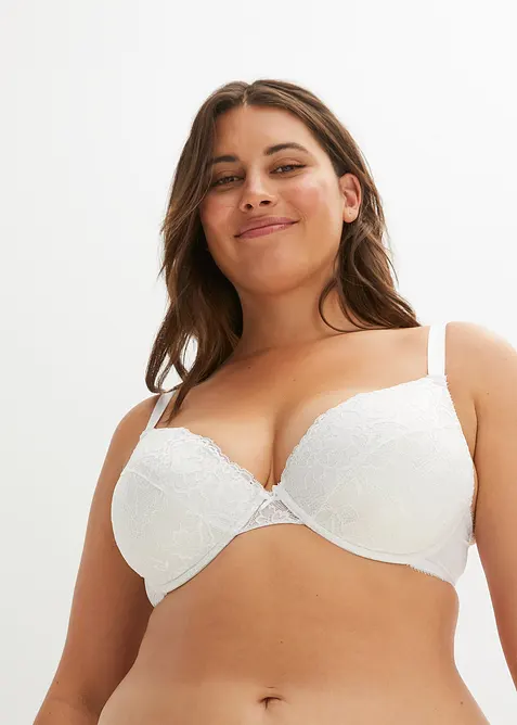 Reggiseno push-up con pizzo fine (pacco da 3), bonprix