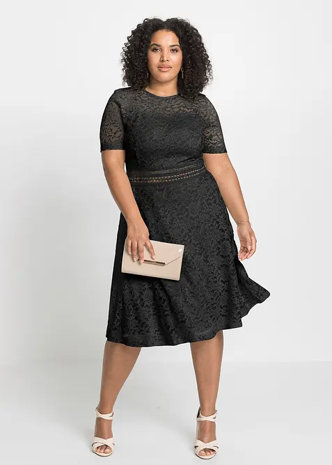 Abito in pizzo con inserto a uncinetto, bonprix