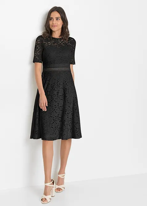 Abito in pizzo con inserto a uncinetto, bonprix