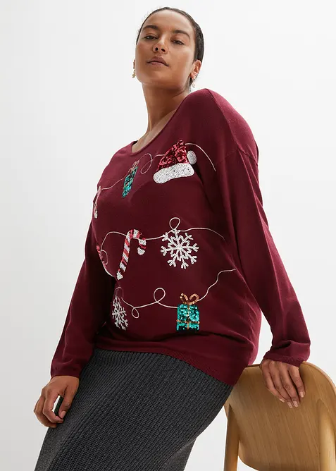 Maglione natalizio in filato fine, bonprix