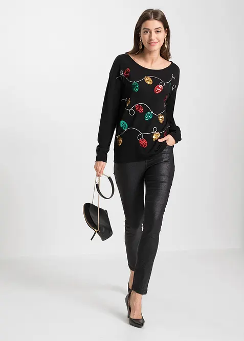 Maglione natalizio in filato fine, bonprix