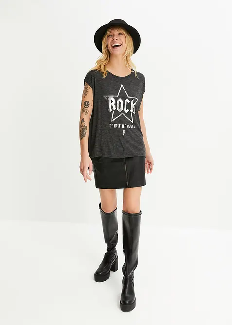 Maglia lunga in misto viscosa morbido, bonprix