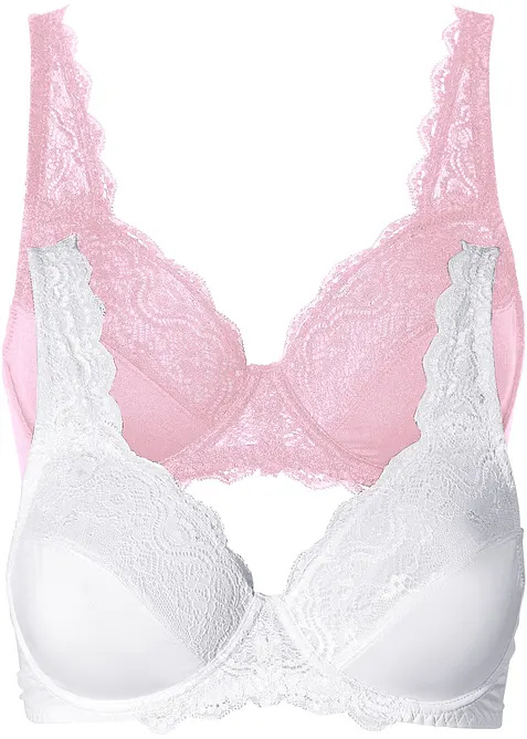 Reggiseno con ferretto e pizzo delicato (pacco da 2), bonprix