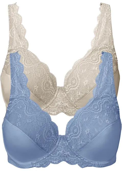 Reggiseno con ferretto e pizzo delicato (pacco da 2), bonprix