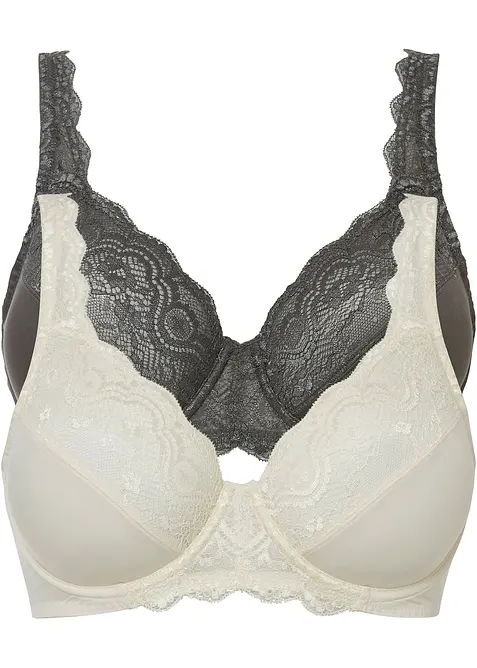 Reggiseno con ferretto e pizzo delicato (pacco da 2), bonprix