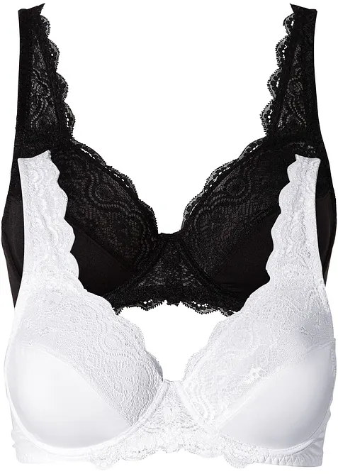 Reggiseno con ferretto e pizzo delicato (pacco da 2), bonprix
