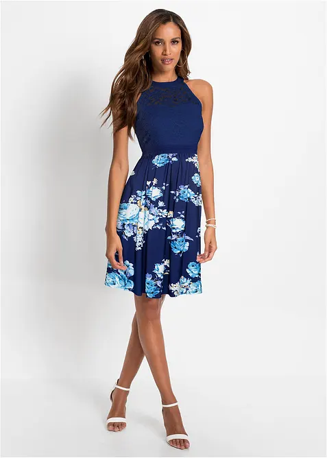 Abito di jersey con pizzo, bonprix