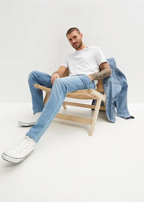 Jeans elasticizzati leggeri slim fit, straight, bonprix