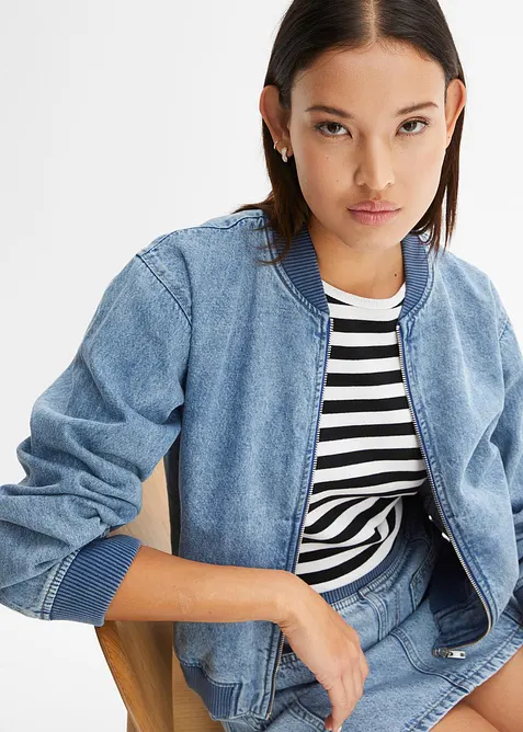 Bomber in denim, bonprix