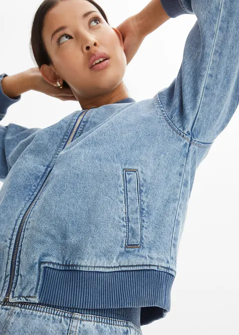 Bomber in denim, bonprix