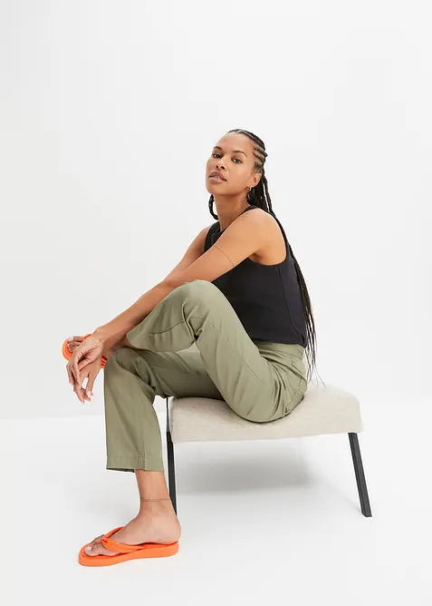 Top a coste in puro cotone biologico, bonprix