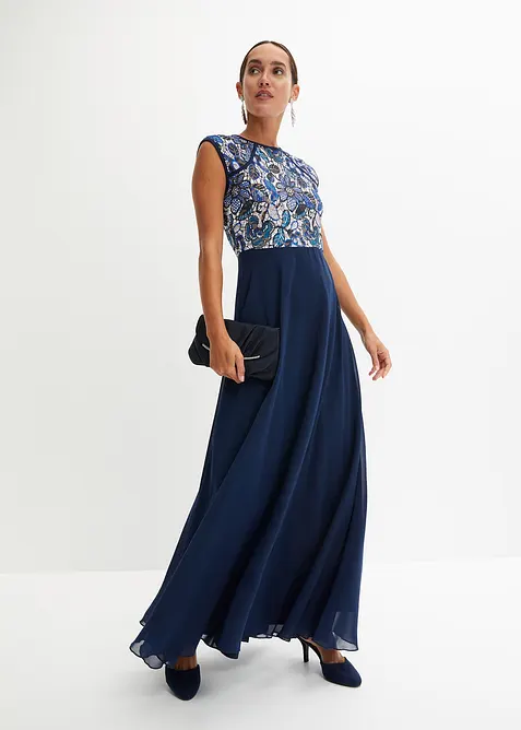 Abito lungo con pizzo, bonprix