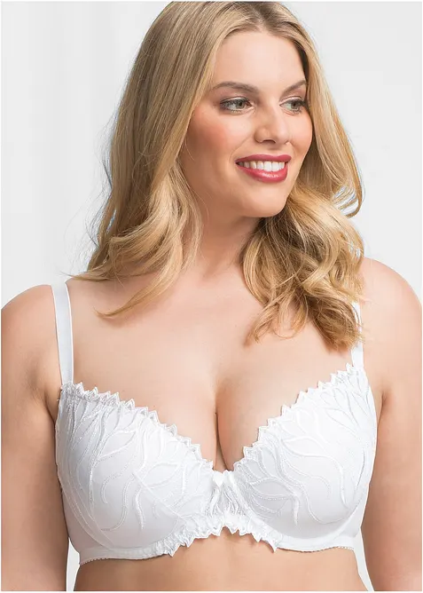 Reggiseno con coppe preformate e ricamo delicato (pacco da 2), bonprix