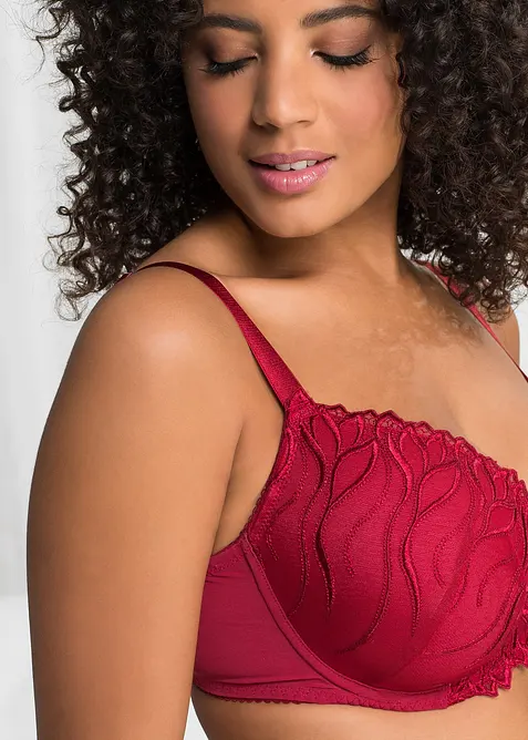 Reggiseno con coppe preformate e ricamo delicato (pacco da 2), bonprix