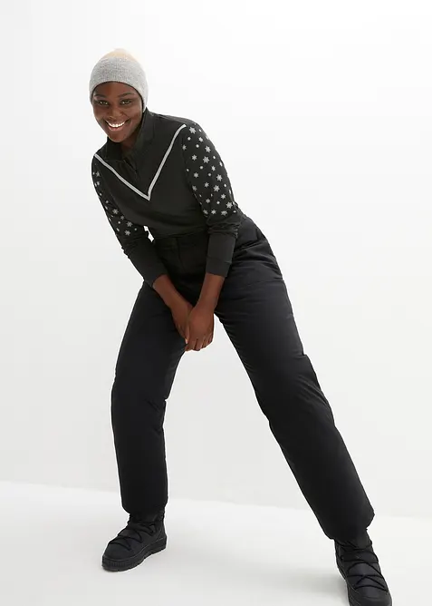 Pantaloni termici impermeabili con fodera in pile ed elastico in vita, bonprix