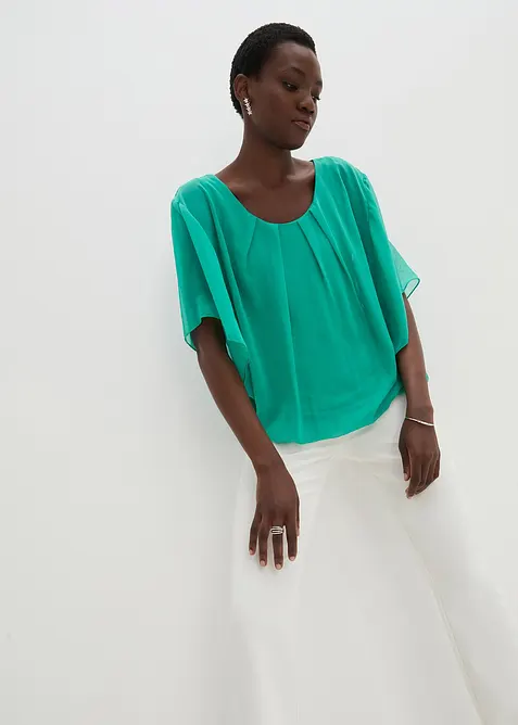 Blusa in chiffon con canotta, bonprix