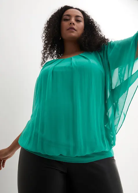 Blusa in chiffon con canotta, bonprix