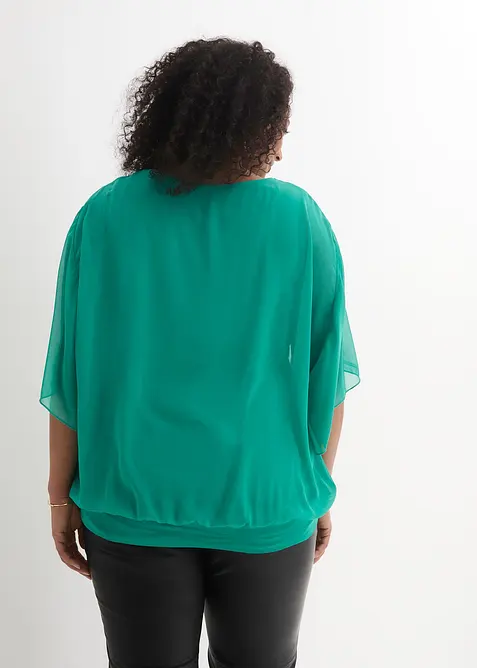 Blusa in chiffon con canotta, bonprix