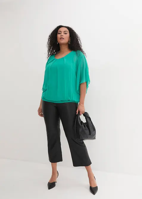 Blusa in chiffon con canotta, bonprix