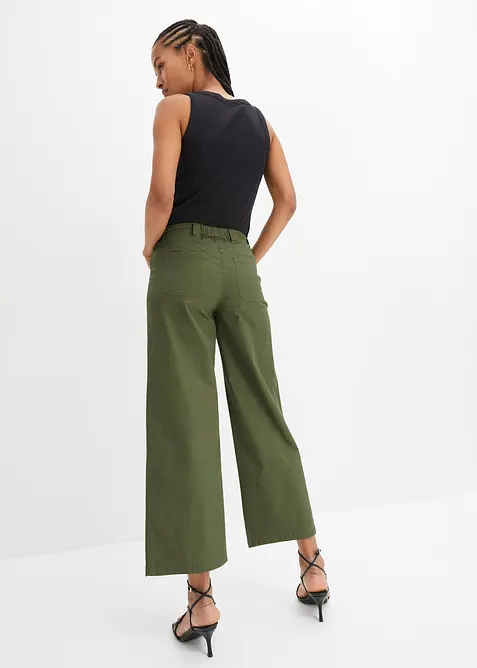 Pantaloni wide leg con cinta comoda, vita alta, bonprix