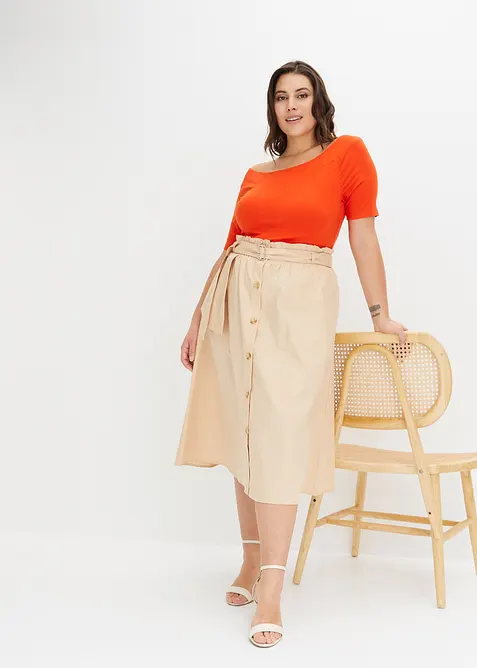 Maglia con spalle scoperte in misto viscosa, bonprix