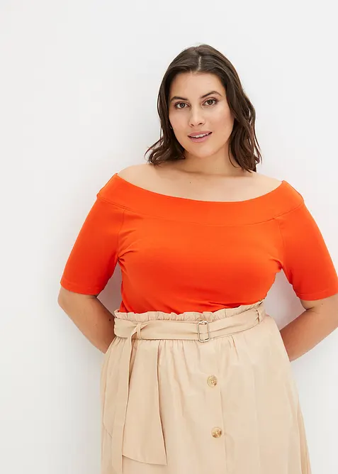 Maglia con spalle scoperte in misto viscosa, bonprix