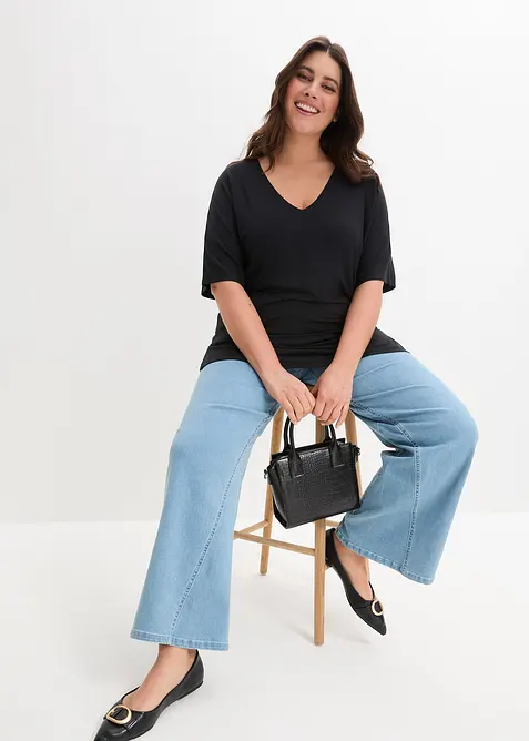 Maglia lunga in misto viscosa, bonprix