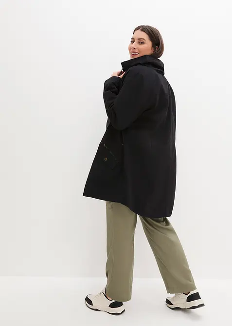 Parka corto in cotone a collo alto con coulisse, bonprix