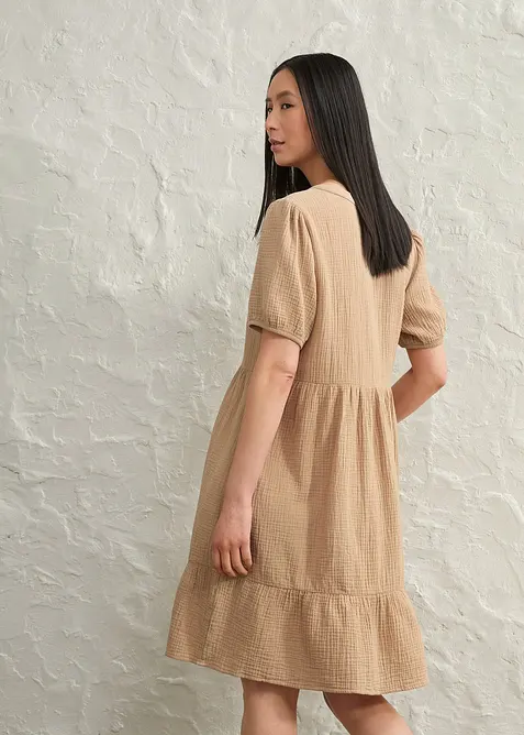 Abito oversize in mussola di cotone, bonprix