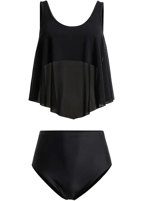 Tankini con mesh trasparente (set 2 pezzi), bonprix