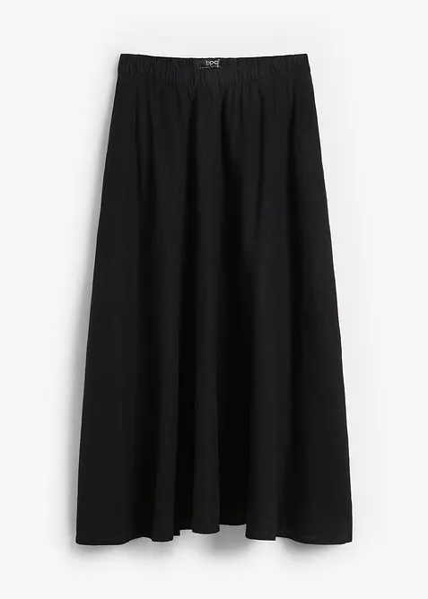 Gonna midi in misto lino, bonprix