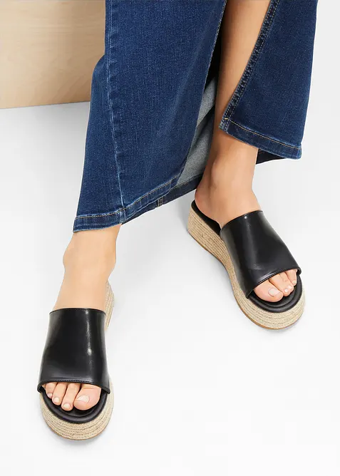 Ciabattine con plateau effetto corda, bonprix